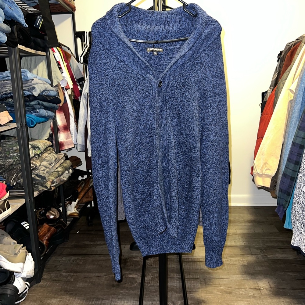 Express Navy Knit Cardigan Size Medium